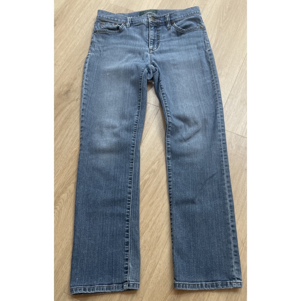 Lauren Ralph Lauren LRL Women's 4 Petite Bootcut Jeans Blue Medium Wash Denim
